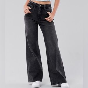 hollister • black high rise & wide leg jeans